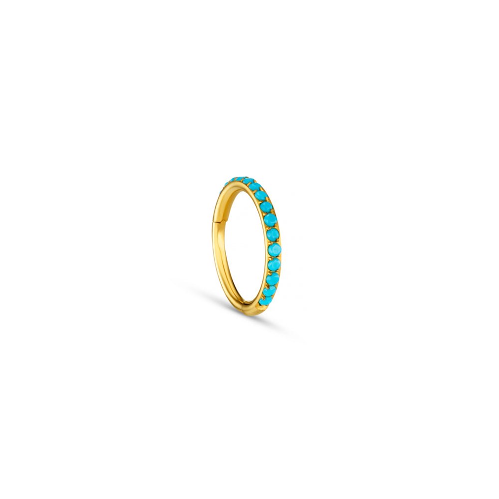 Fine Turquoise Clicker Hoop Earring 8mm