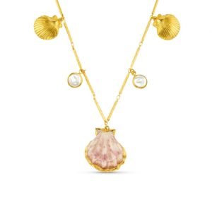 Mixed Shell & Pearl Charm Necklace