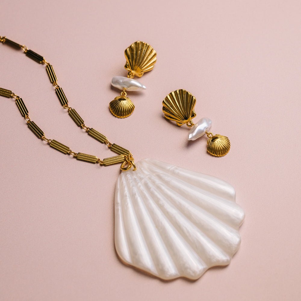 Statement Resin Shell Long Necklace - Image 5