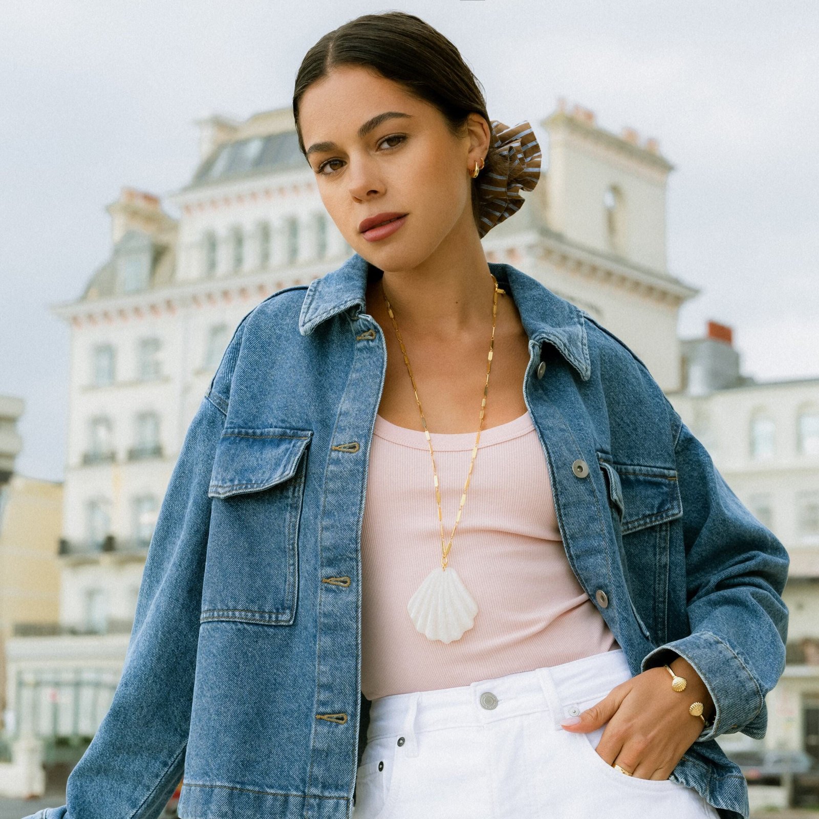 Statement Resin Shell Long Necklace - Image 3
