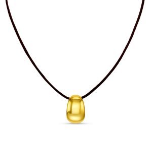 Gold Tapered Pendant Cord Necklace