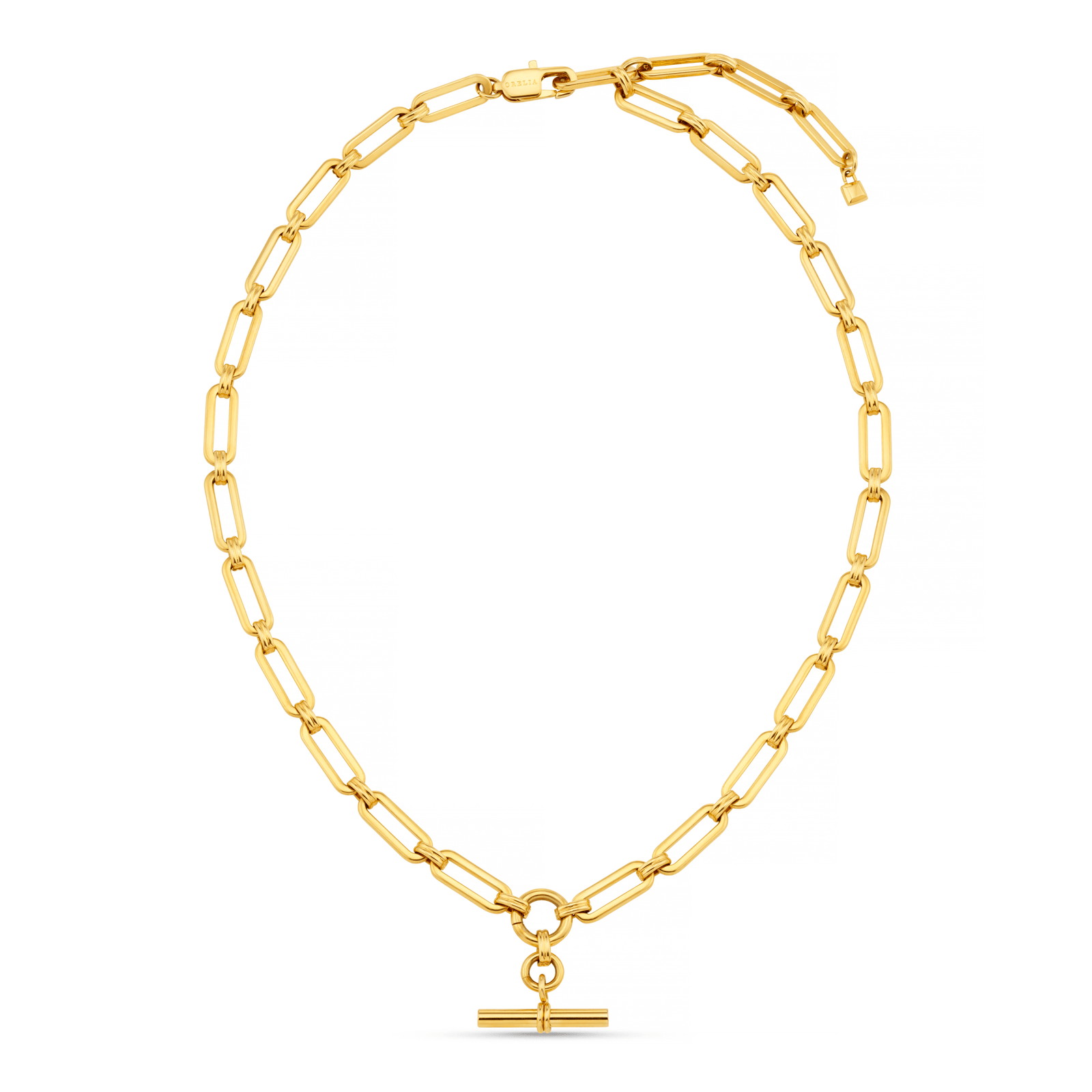 LUXE Linear Link T-Bar Necklace - Gold - Image 5