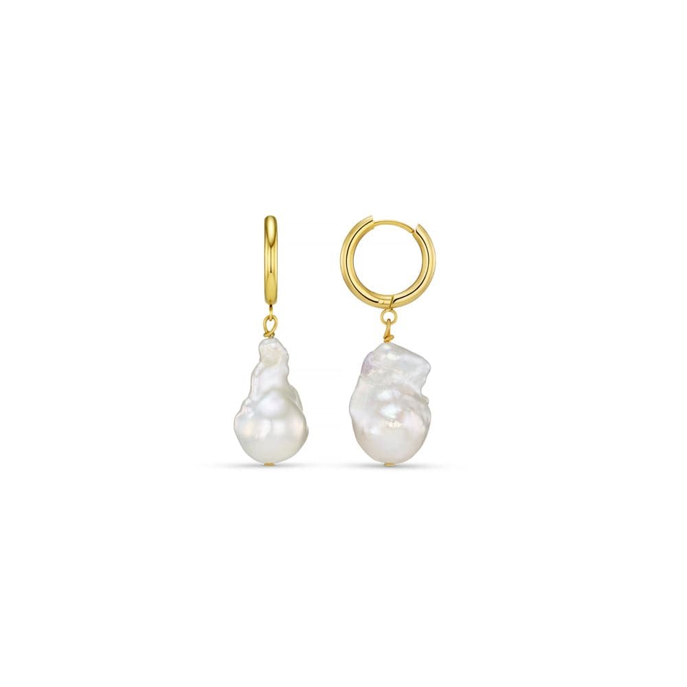 LUXE Statement Pearl Drop Hoop Earrings