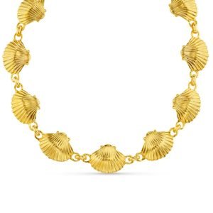 Statement Metal Shell Collar Necklace