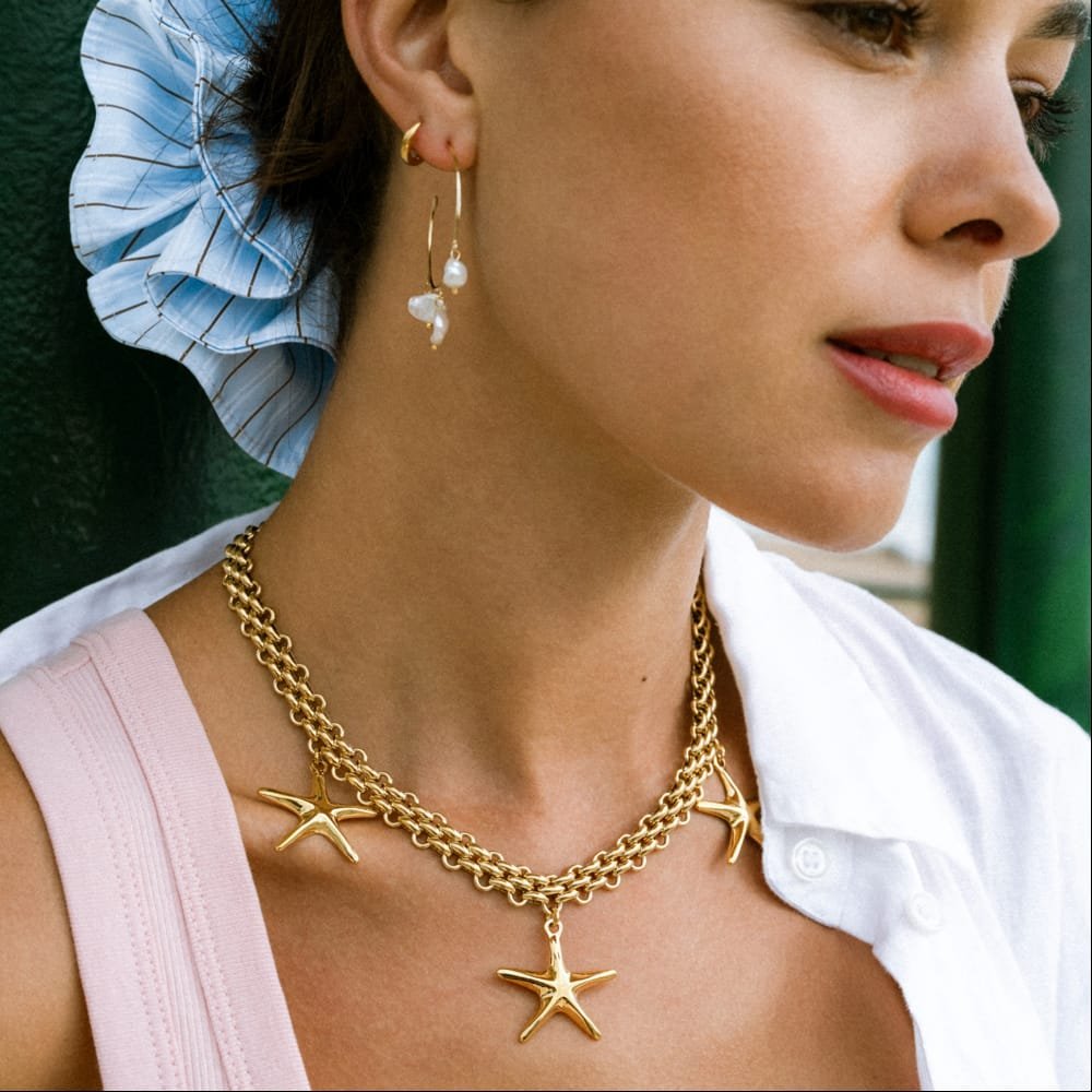 LUXE Statement Chain & Starfish Necklace - Image 3
